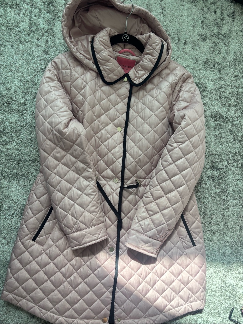 🌸♠️ New Quilted Hooded Coat in Light Pink